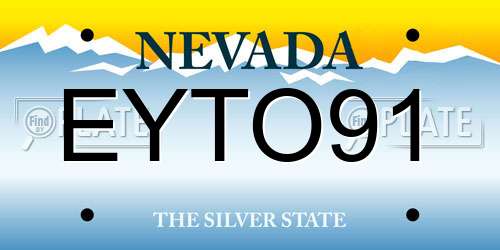 EYTO91 Nevada License Plate