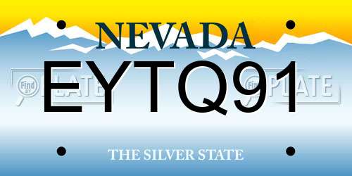 EYTQ91 Nevada License Plate