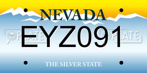 EYZ091 Nevada License Plate