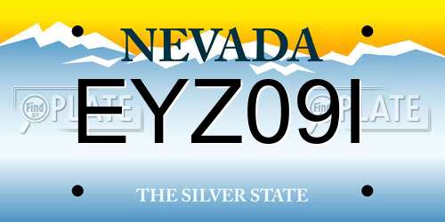 EYZ09I Nevada License Plate