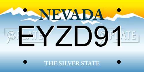 EYZD91 Nevada License Plate