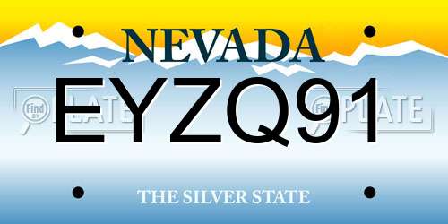 EYZQ91 Nevada License Plate