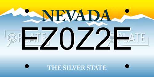 EZ0Z2E Nevada License Plate