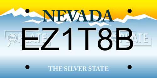 EZ1T8B Nevada License Plate