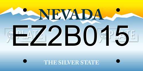 EZ2B015 Nevada License Plate
