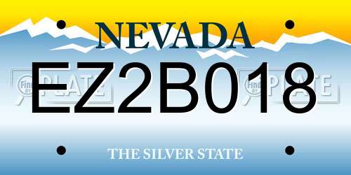 EZ2B018 Nevada License Plate