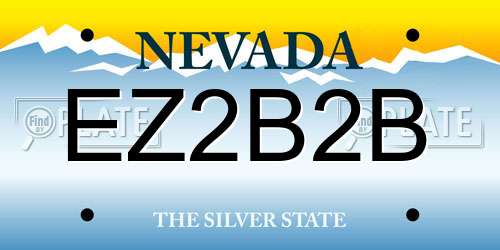 EZ2B2B Nevada License Plate