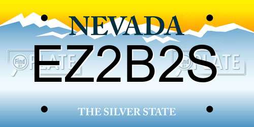 EZ2B2S Nevada License Plate