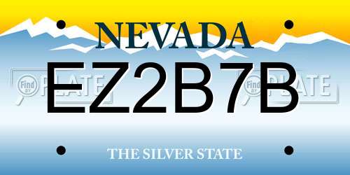EZ2B7B Nevada License Plate