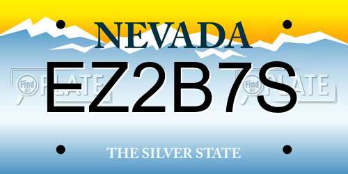 EZ2B7S Nevada License Plate