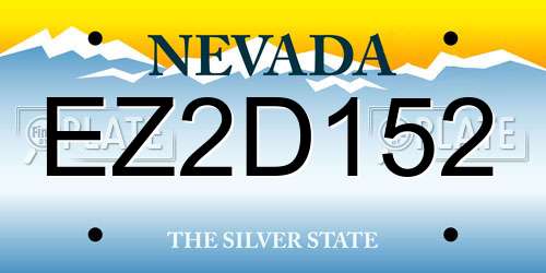 EZ2D152 Nevada License Plate