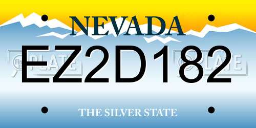 EZ2D182 Nevada License Plate