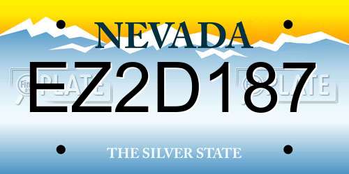 EZ2D187 Nevada License Plate