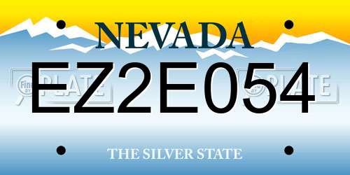 EZ2E054 Nevada License Plate