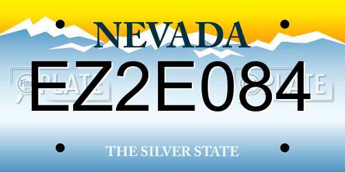 EZ2E084 Nevada License Plate