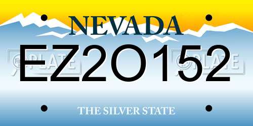 EZ2O152 Nevada License Plate