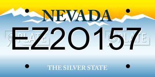 EZ2O157 Nevada License Plate