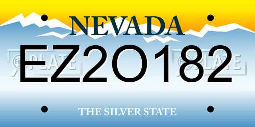 EZ2O182 Nevada License Plate