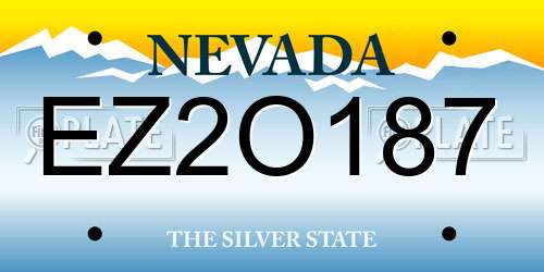EZ2O187 Nevada License Plate