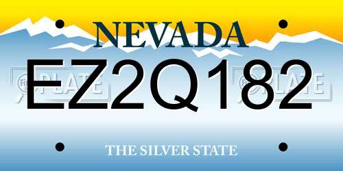 EZ2Q182 Nevada License Plate