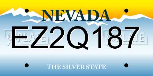 EZ2Q187 Nevada License Plate