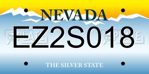 EZ2S018 Nevada License Plate