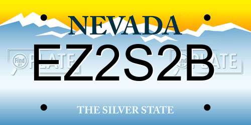 EZ2S2B Nevada License Plate