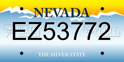 EZ53772 Nevada License Plate