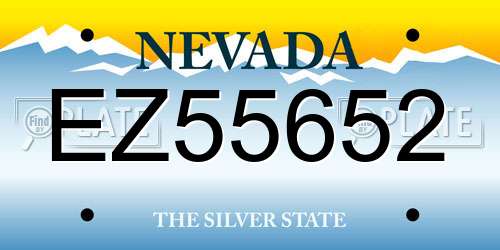 EZ55652 Nevada License Plate