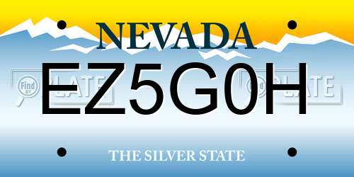 EZ5G0H Nevada License Plate