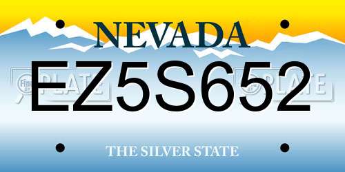 EZ5S652 Nevada License Plate