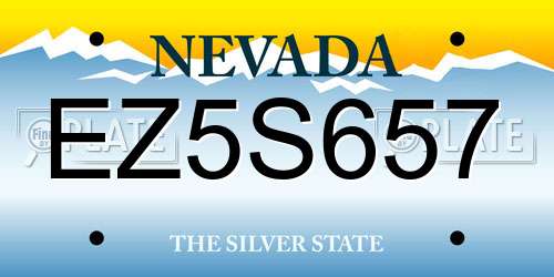 EZ5S657 Nevada License Plate
