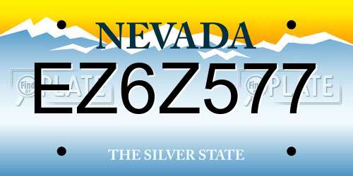 EZ6Z577 Nevada License Plate
