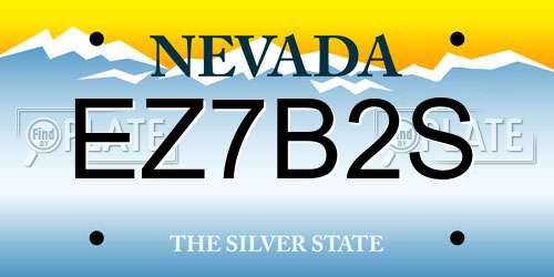 EZ7B2S Nevada License Plate