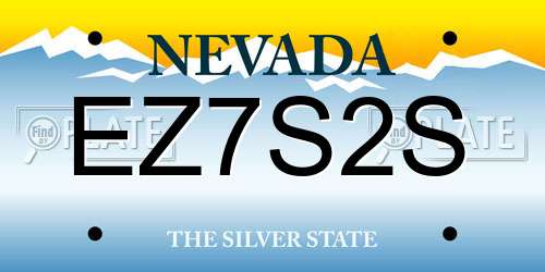 EZ7S2S Nevada License Plate