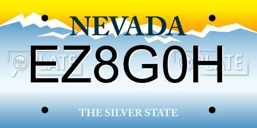 EZ8G0H Nevada License Plate