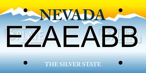 EZAEABB Nevada License Plate