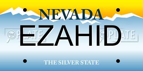 EZAHID Nevada License Plate