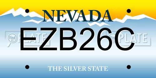EZB26C Nevada License Plate