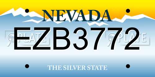 EZB3772 Nevada License Plate