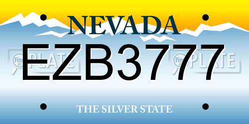 EZB3777 Nevada License Plate