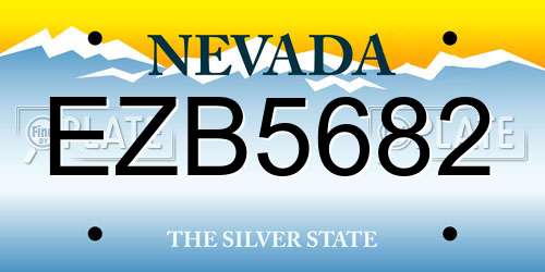 EZB5682 Nevada License Plate