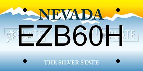 EZB60H Nevada License Plate