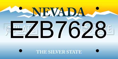 EZB7628 Nevada License Plate
