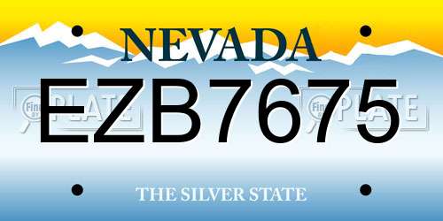 EZB7675 Nevada License Plate
