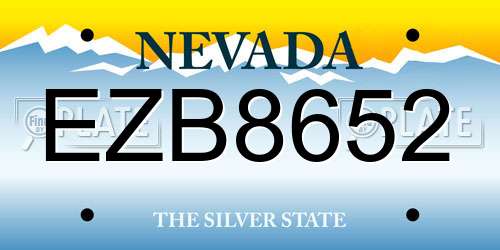 EZB8652 Nevada License Plate