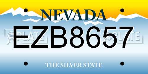 EZB8657 Nevada License Plate
