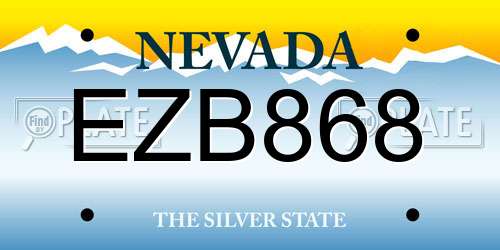 EZB868 Nevada License Plate