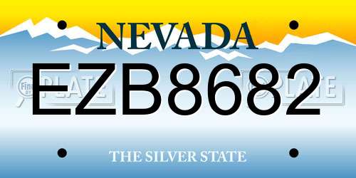 EZB8682 Nevada License Plate