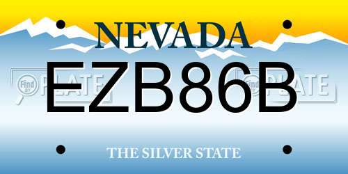 EZB86B Nevada License Plate
